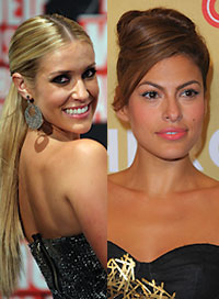 Kristin Cavallari and Eva Mendes Best Hairstyle for a Strapless Dress
