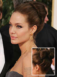 Angelina Jolie Best Hairstyle for a Strapless Dress