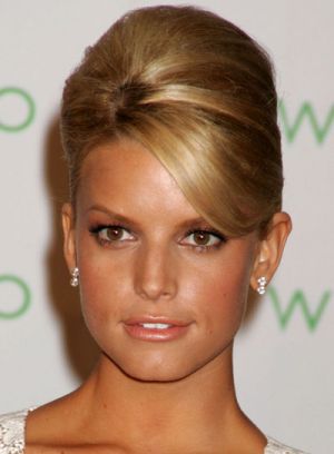 Jessica Simpson updo hairstyle