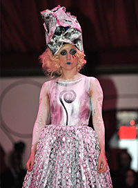 Lady Gaga Fashion Theater Makeup Metallic Dress