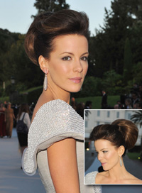 kate beckinsale long hair updo