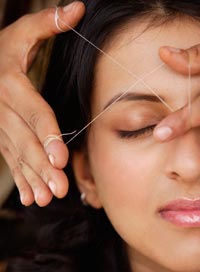 waxing threading hair removal