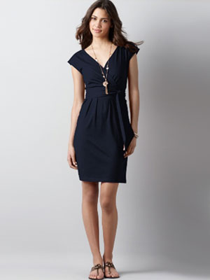 Ann Taylor Crossover Belted Dress