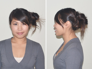 easy hairstyle textured side bun