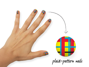 plaid nail art
