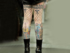 bad tattoos fishnet stockings