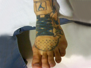 bad tattoos nike shoe