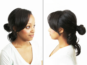 black hairstyle ponytail bun