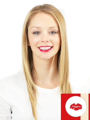 bright red lipstick on fair skin tone