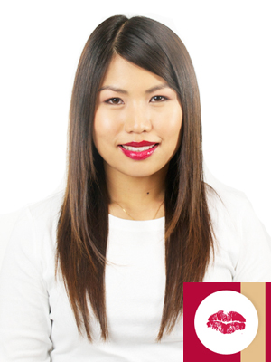 dark red lipstick on asian skin tone