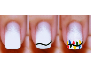 holiday christmas lights nail art