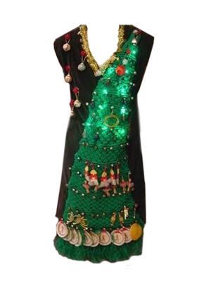 ugly holiday sweater dress christmas tree