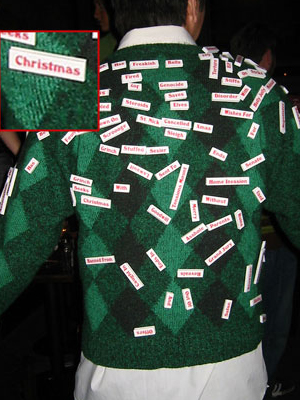 ugly holiday sweater refrigerator magnets