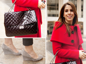 fashion week street style red coat