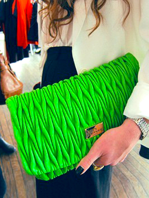 neon green clutch