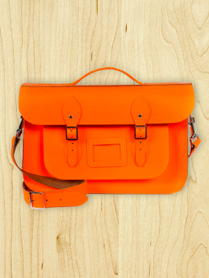 neon orange messenger bag
