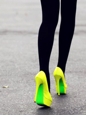 louboutin neon heels