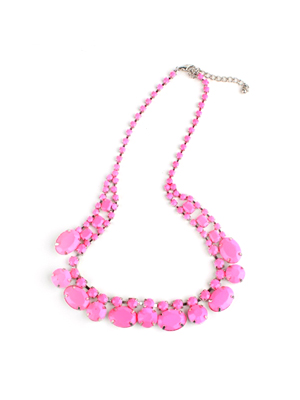 Pink stone necklace