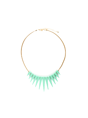 spiked green necklace