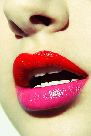 two-toned lipstick