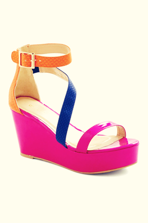 Colorblock Wedge Sandals